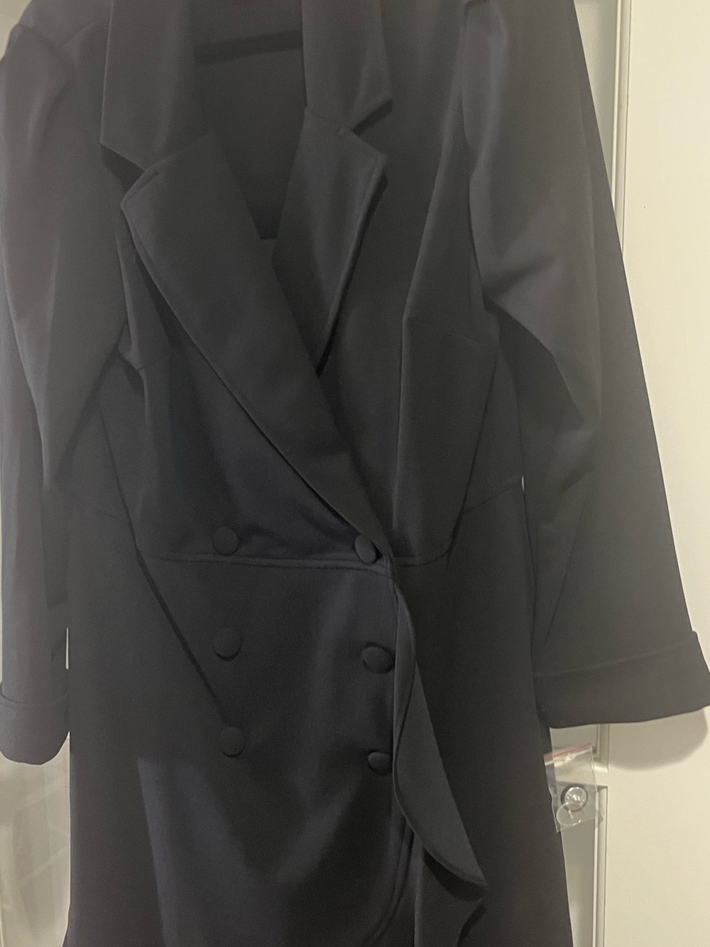 Maison Tara Black Double-Breasted Long Dress
